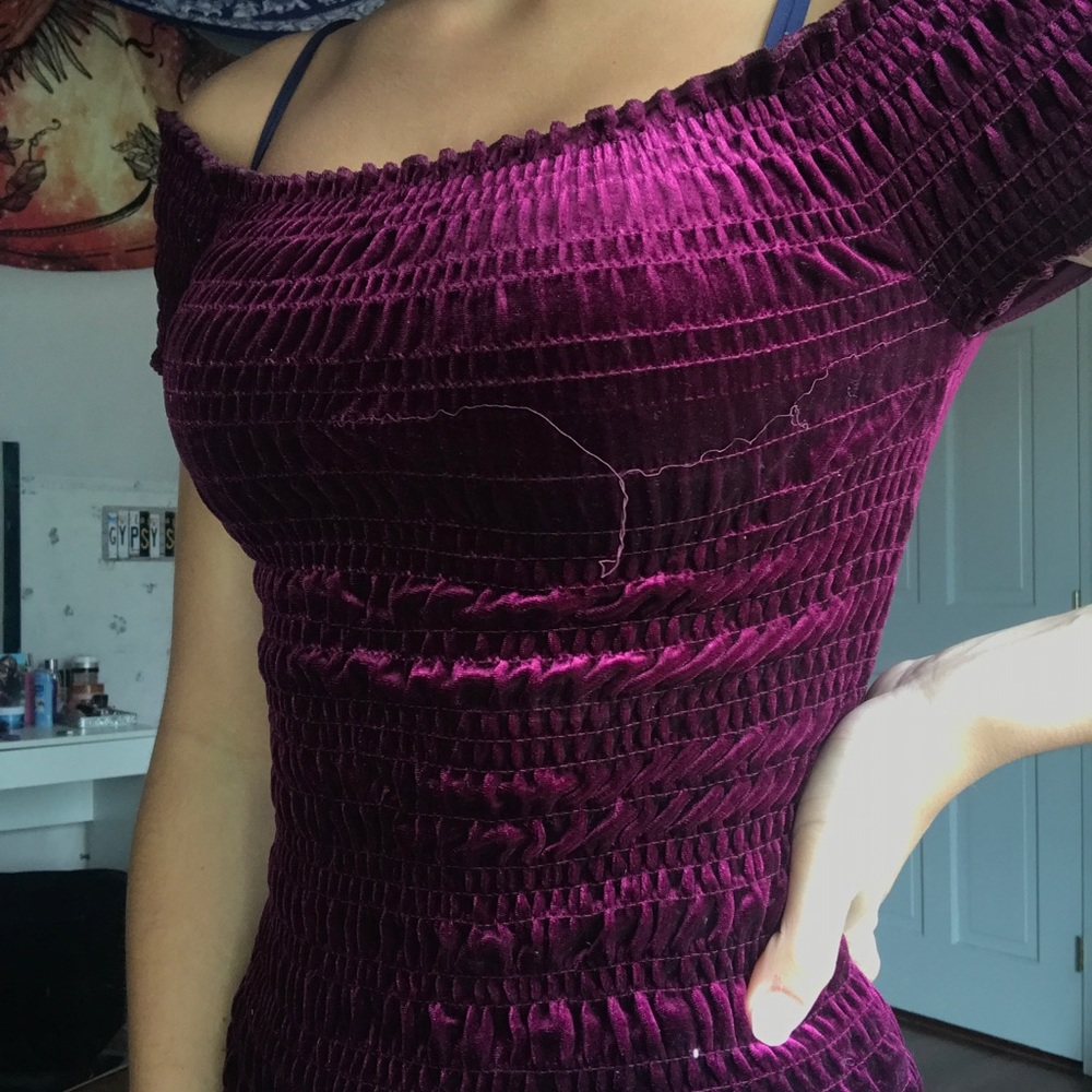 Maroon velvet top